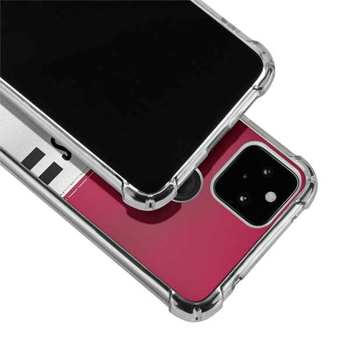 NFL Arizona Cardinals White Striped Google Pixel 5 Clear Case